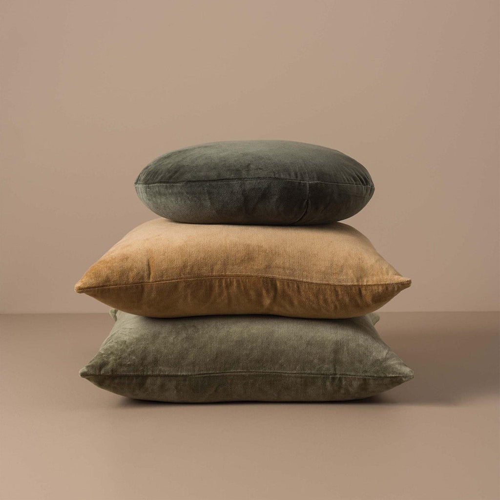 Buy Cotton Velvet Round Cushion (Nori) - 45cm - Frankie Say Relax
